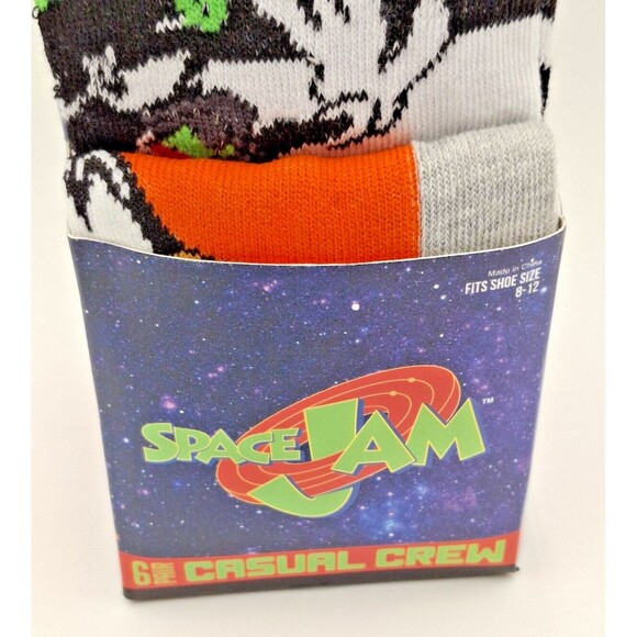 Space Jam Casual Crew Socks Bioworld 6 Pk Sz 8-12 - Picture 2 of 10